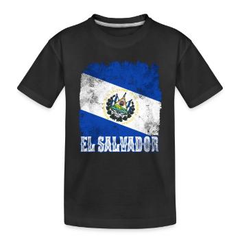 El Salvador Flag Holidays - Kids' Premium Organic T-Shirt - black - Front