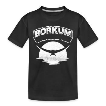 Borkum Seagull Island Shirt - Kids' Premium Organic T-Shirt - black - Front