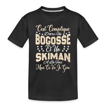 c'est compliqué d'être un Bogosse et un Skiman. - T-shirt bio Premium Enfant - noir - Devant