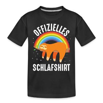Offizielles Schlafshirt - Kinder Premium Bio T-Shirt - Schwarz - Vorne