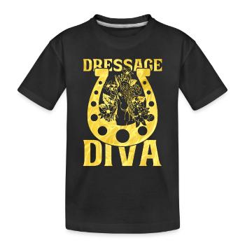 Dressage Diva Equines Equitation Dressage Cavalier - T-shirt bio Premium Enfant - noir - Devant
