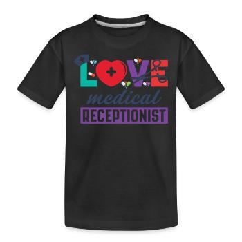 Medizinische Rezeptionistin - Kinder Premium Bio T-Shirt - Schwarz - Vorne