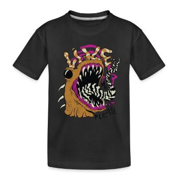 Wie bitte furchterregende Kreatur Wie bitte furcht - Kinder Premium Bio T-Shirt - Schwarz - Vorne