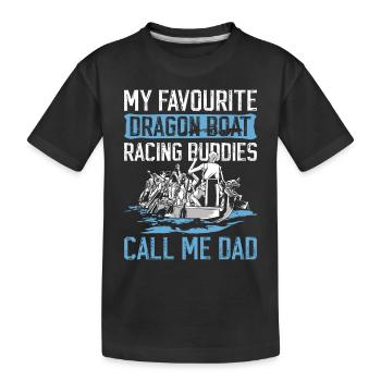 Drachenboot Papa - Kinder Premium Bio T-Shirt - Schwarz - Vorne