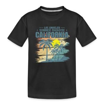 California Los Angeles Summer Paradise USA - Kinder Premium Bio T-Shirt - Schwarz - Vorne
