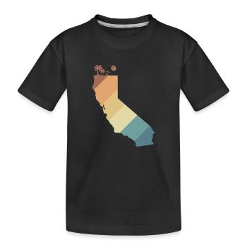 California Kartenumriss USA Amerika - Kinder Premium Bio T-Shirt - Schwarz - Vorne