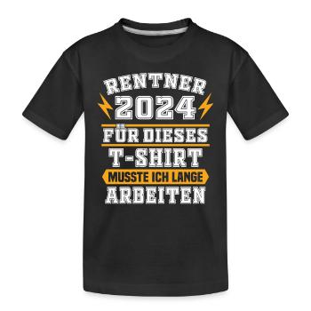 Pensionär 2024 Geschenk Pensionierung Geschenkidee - Kinder Premium Bio T-Shirt - Schwarz - Vorne