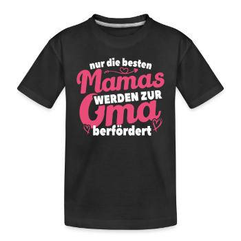 Nur Die Beste Mamas Werden Zur Oma Befördert - Kinder Premium Bio T-Shirt - Schwarz - Vorne