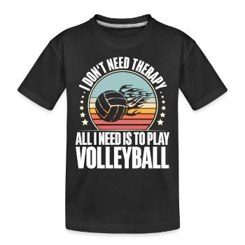 Volleyball - Kids' Premium Organic T-Shirt - black - Front