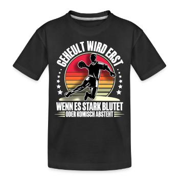 Handball Handballer - Kinder Premium Bio T-Shirt - Schwarz - Vorne
