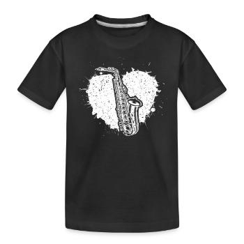 Saxophone Saxophoniste Saxophoniste - T-shirt bio Premium Enfant - noir - Devant