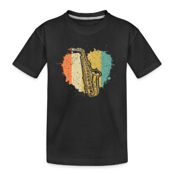 Saxophone Saxophoniste Saxophoniste - T-shirt bio Premium Enfant - noir - Devant