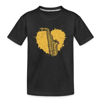 Saxophone Saxophoniste Saxophoniste - T-shirt bio Premium Enfant - noir - Devant