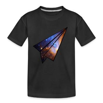 Papierflieger Universum - Kinder Premium Bio T-Shirt - Schwarz - Vorne