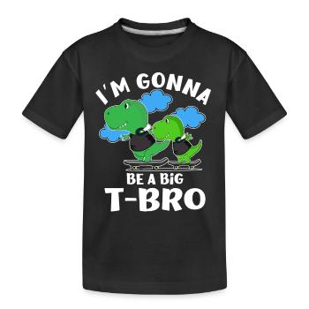 Gonna Be A Big Brother Dino Birth AnnouncementBaby - Kinder Premium Bio T-Shirt - Schwarz - Vorne