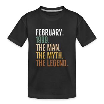 Februar 1999 The Man The Myth The Legend - Kinder Premium Bio T-Shirt - Schwarz - Vorne
