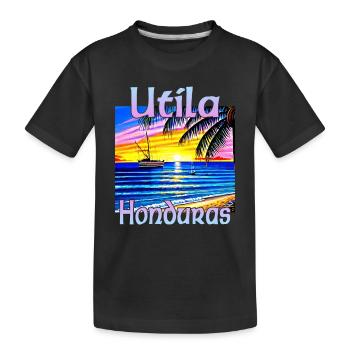 Utila Honduras - Kids' Premium Organic T-Shirt - black - Front