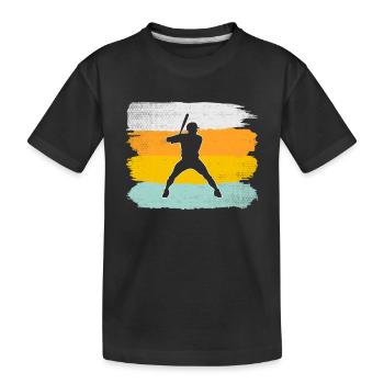 Baseball Rétro - T-shirt bio Premium Enfant - noir - Devant