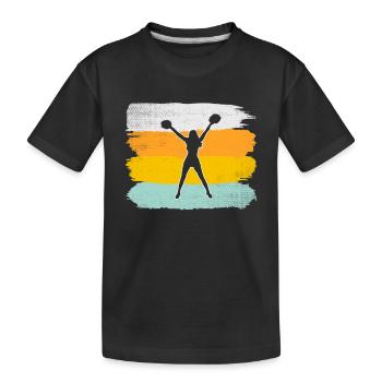 Cheerleading Retro - Kinder Premium Bio T-Shirt - Schwarz - Vorne