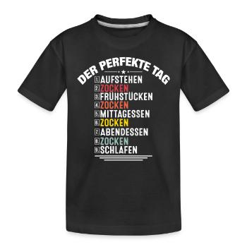 Funny Gamer Gaming Clothing Gift Der Perfekte Tag - Kinder Premium Bio T-Shirt - Schwarz - Vorne