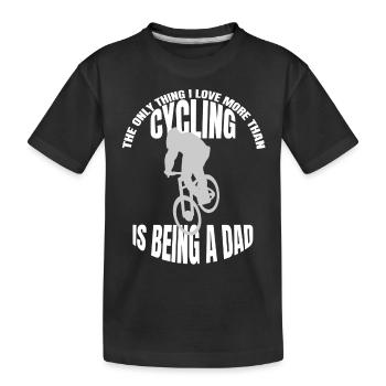 Bicycle father cycling bicycle tour dad cycling - Kids' Premium Organic T-Shirt - black - Front