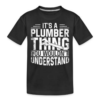 Plombier de plomberie vintage c’est un - T-shirt bio Premium Enfant - noir - Devant