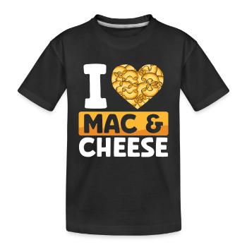J’adore le macaroni au fromage - T-shirt bio Premium Enfant - noir - Devant