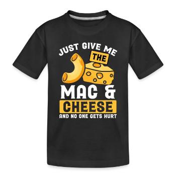 Donnez-moi du macaroni au fromage - T-shirt bio Premium Enfant - noir - Devant