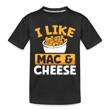 J’aime les macaronis au fromage - T-shirt bio Premium Enfant - noir - Devant