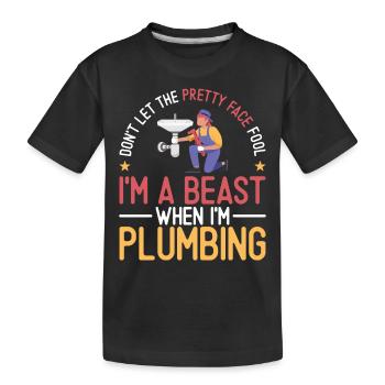 Plombier de plomberie femme Ne laissez pas - T-shirt bio Premium Enfant - noir - Devant