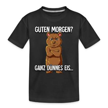 Guten Morgen Ganz Dünnes Eis Bär - Kinder Premium Bio T-Shirt - Schwarz - Vorne