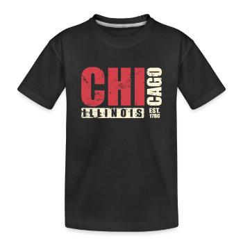 Illinois Chicago USA Amerika Bundesstaat - Kinder Premium Bio T-Shirt - Schwarz - Vorne