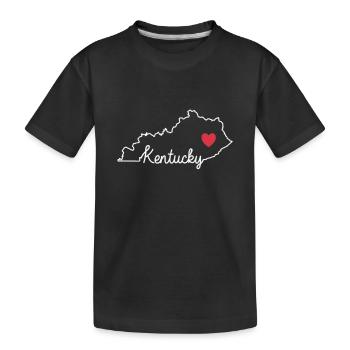 Carte du Kentucky avec coeur USA Amérique - T-shirt bio Premium Enfant - noir - Devant