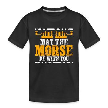 Radio amateur Que le morse soit avec vous Opérateur radio - T-shirt bio Premium Enfant - noir - Devant