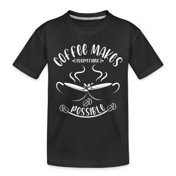 Le café rend tout possible - T-shirt bio Premium Enfant - noir - Devant