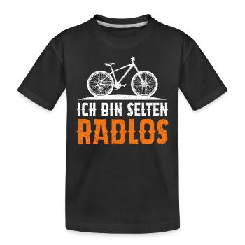 Ich Bin Selten Radlos - Kinder Premium Bio T-Shirt - Schwarz - Vorne