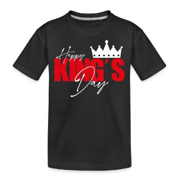 Happy king's day. Fête des rois. Roi pour un jour. - T-shirt bio Premium Enfant - noir - Devant