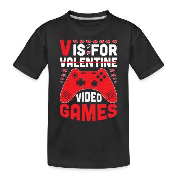 V is For Valentine Video Games - Kinder Premium Bio T-Shirt - Schwarz - Vorne
