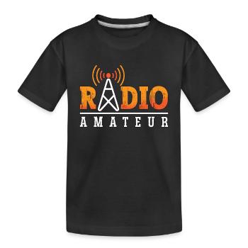 Un radioamateur amateur aime l’antenne Opérateur radio amateur - T-shirt bio Premium Enfant - noir - Devant