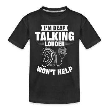 Fierté sourde, audiologiste, orthographe des doigts - T-shirt bio Premium Enfant - noir - Devant