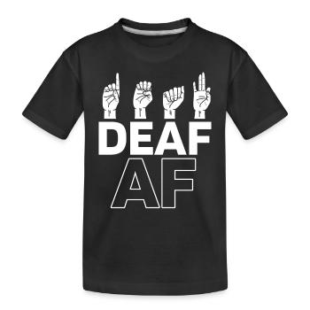 Fierté sourde, audiologiste, orthographe des doigts - T-shirt bio Premium Enfant - noir - Devant