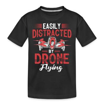 Drone volant, drones aériens, multicoptères, drones - T-shirt bio Premium Enfant - noir - Devant