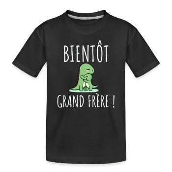 bientôt grand frère - T-shirt bio Premium Enfant - noir - Devant