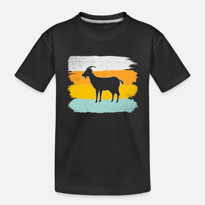 Ziege Retro - Kinder Premium Bio T-Shirt - Schwarz