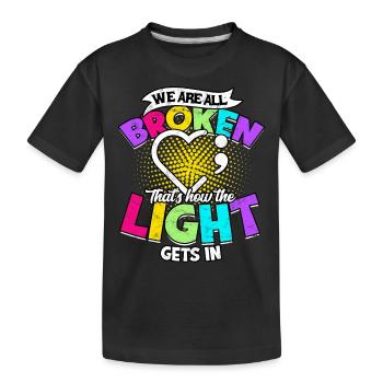 depression depressiv traurig geschenkidee unglückl - Kinder Premium Bio T-Shirt - Schwarz - Vorne