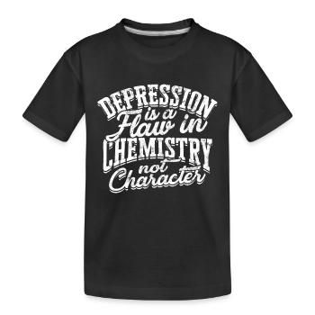 depression depressiv traurig geschenkidee unglückl - Kinder Premium Bio T-Shirt - Schwarz - Vorne