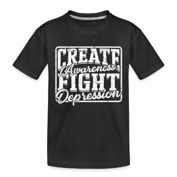 depression depressiv traurig geschenkidee unglückl - Kinder Premium Bio T-Shirt - Schwarz - Vorne