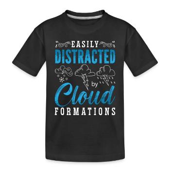 La météorologie facilement distraite par les prévisions météorologiques - T-shirt bio Premium Enfant - noir - Devant