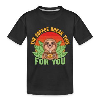 The coffee break for you - Kids' Premium Organic T-Shirt - black - Front