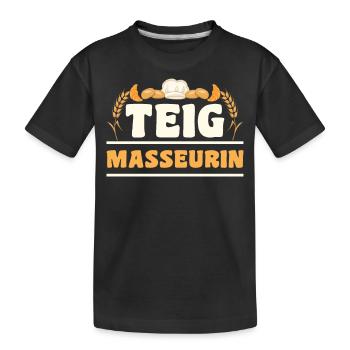 Pizza Bäcker Konditor | Teig Masseurin - Kinder Premium Bio T-Shirt - Schwarz - Vorne